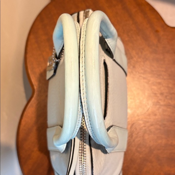 Coach Bleecker Preston mini bag Satchel Buffalo pebbled leather Lt blue seafoam - Picture 9 of 17